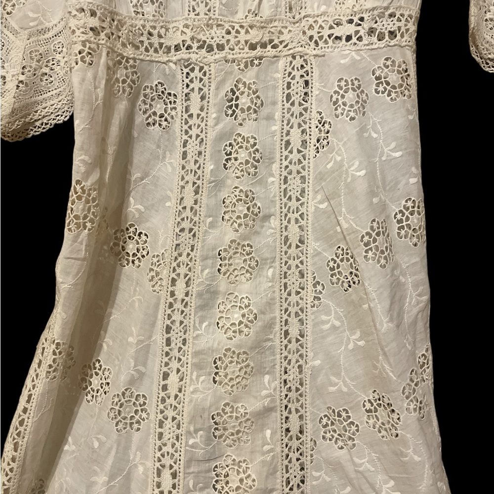 linen vintage crochet dress, no tags nor size - Picture 3 of 10